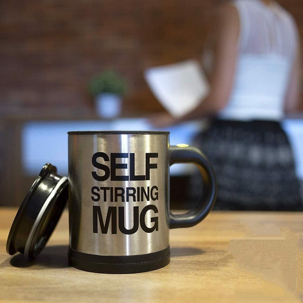 SELF STIRRING COFFEE MUG CUP