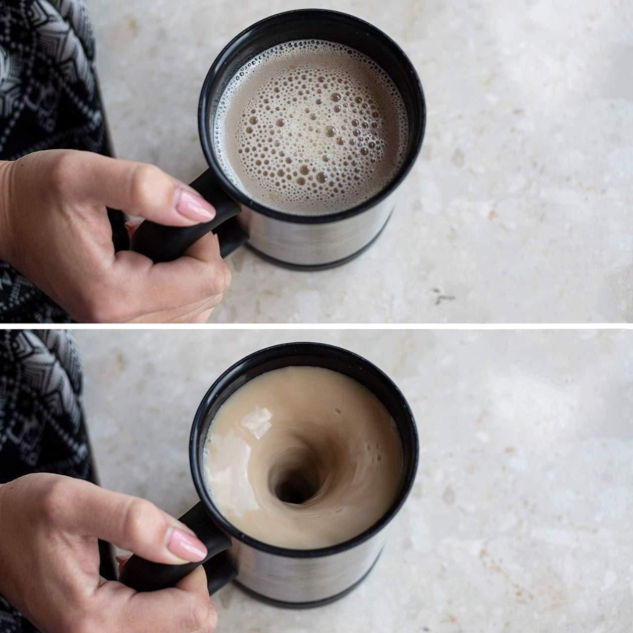 SELF STIRRING COFFEE MUG CUP